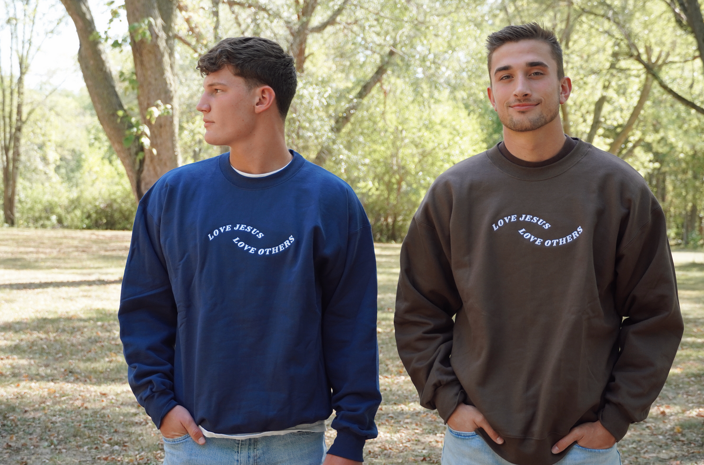 Love Jesus, Love Others Crewneck - Navy Blue