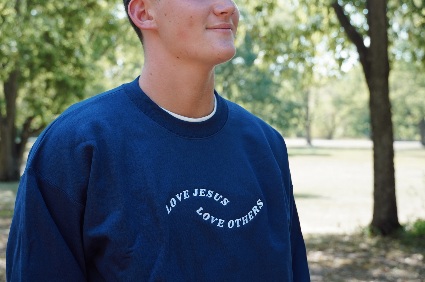 Love Jesus, Love Others Crewneck - Navy Blue